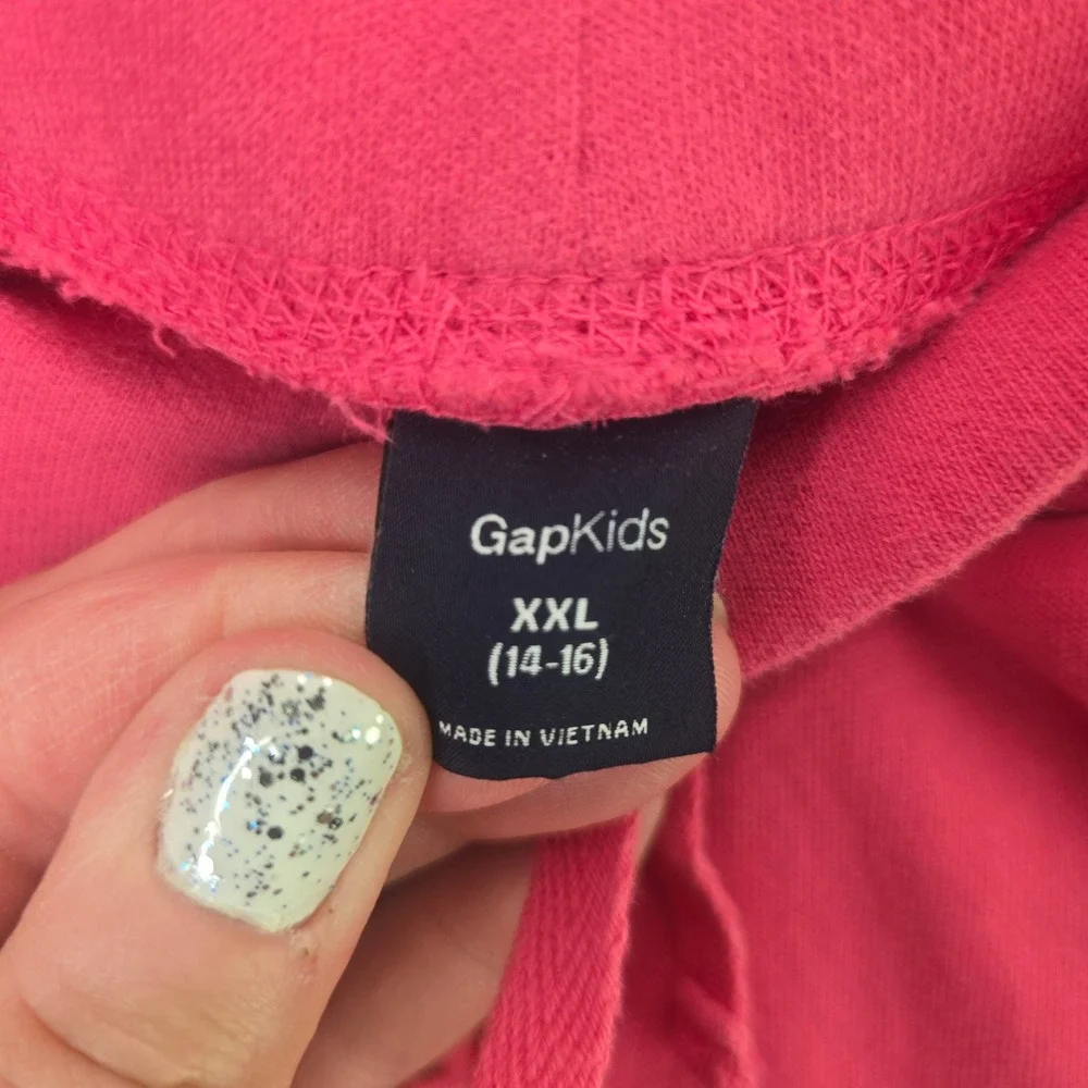 Gap Kids Sweatpants Pink Glitter Logo Joggers XXL 14-16 Girls Fleece Pants